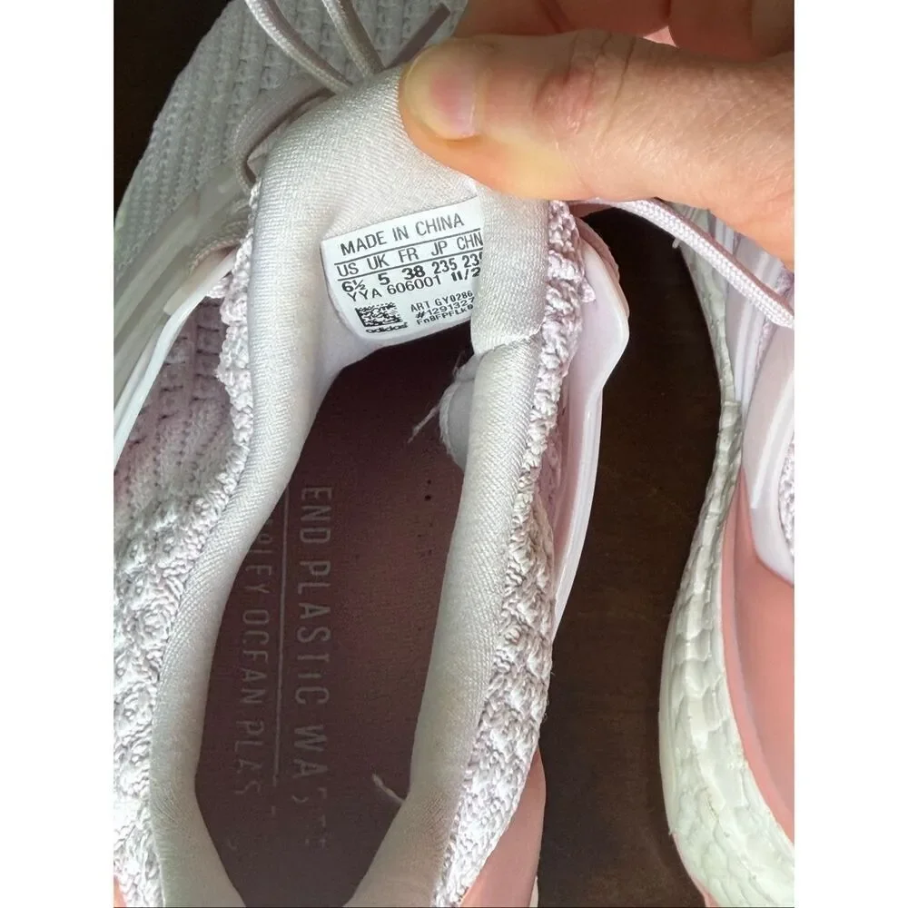 Adidas ultraboost 4.0 DNA pink knit slide on sneakers